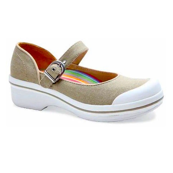 Dansko Shoes - Dansko Khaki Mary Jane Shoes Valerie Vegan Canvas Non Slip Soles Sz 39